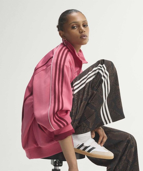 adidas（アディダス） ワイドパンツ パンツ サテン スネーク プリント