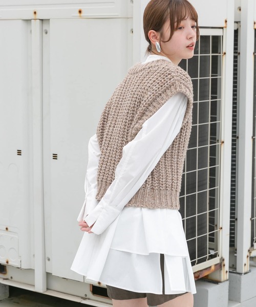 「KBF」 長袖ワンピース ONE ブルー系その他 レディース_画像2