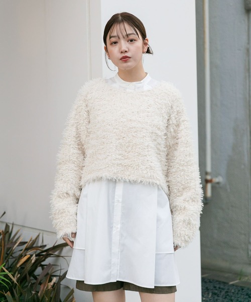 「KBF」 長袖ワンピース ONE ブルー系その他 レディース_画像8