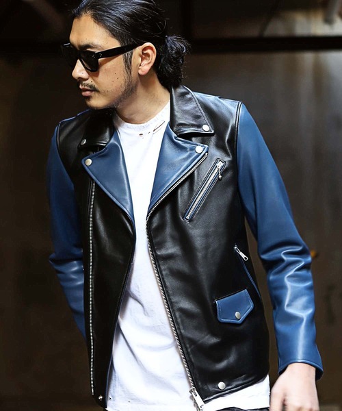 革ジャン ライダース SHEEP LEATHER/シープレザー ダブルライダースジャケット メンズ レディースの画像