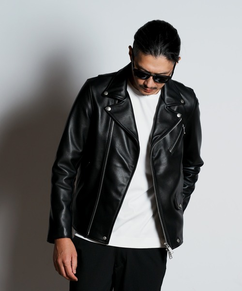 Rattle Trap ブラック ダブルライダースジャケット S RATTLE TRAP 革ジャン ライダース SHEEP LEATHER/シープレザー