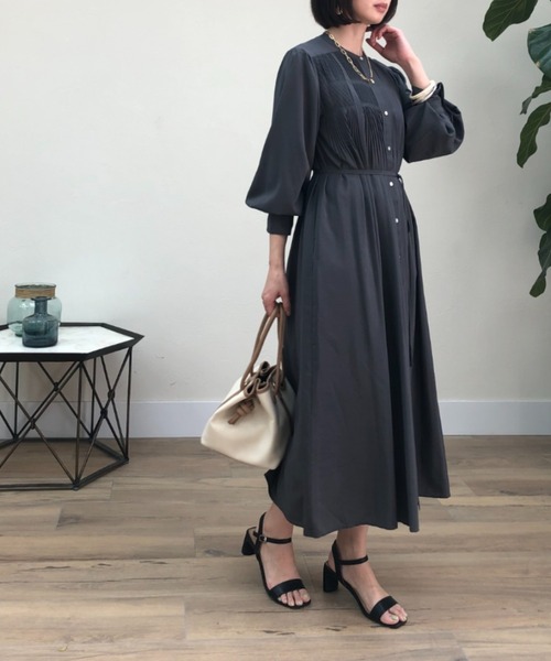 美しい ワンピース タックプリーツシャツワンピース お気にいる Cepici Gouv Ci