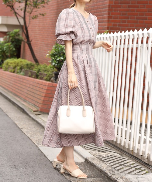 one after another NICE CLAUP ロング スカート チェック美シルエット