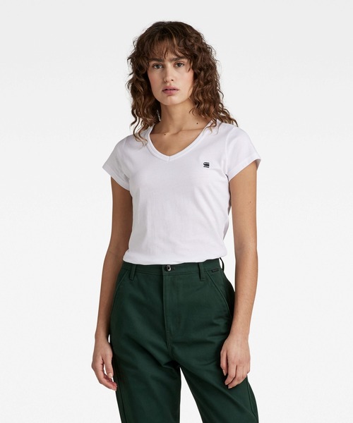 送料込★G-Star★Overdyed Eyben Slim 2.0 半袖VネックTシャツ G-Star RAW｜【公式ショップ】Eyben Slim V-Neck Top 2.0