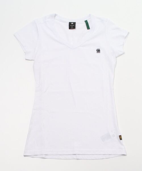 売れ筋商品|||ジースター Tシャツ レディース トップス EYBEN  V T 2.0 WMN - Basic T-shirt - plein air Eyben Slim V T-Shirt 2.0 | Green | G-STAR® US