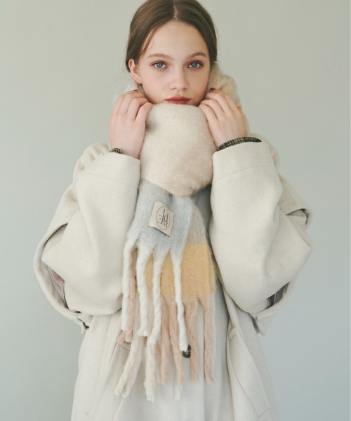 ステンカラーコート コート 2way long wool coat/2wayウール混ロング