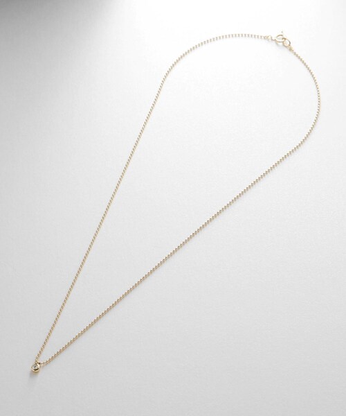 ネックレス K18ダイヤモンドラウンドカット ボールチェーンネックレス レディースの画像