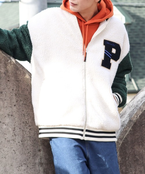 Bling Leads スタジャン 「Bling leads」ボアスタジアムジャンパー