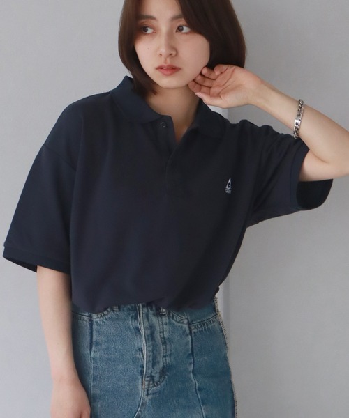 ポロシャツ ポロ Overdyed Polo Sweater/オーバーダイショートスリーブポロスウェット レディース GERRY ポロシャツ 「GERRY/ジェリー」ワンポイントロゴ 鹿の子