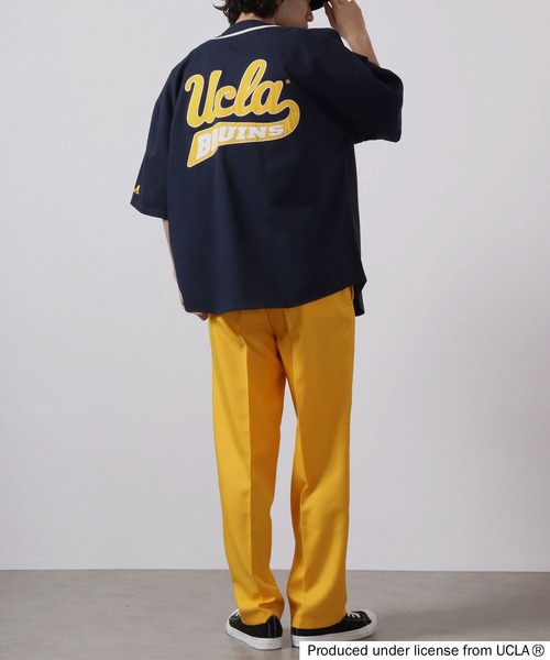 UCLA スマホショルダー シャツ 半袖 ベースボールシャツ メンズ
