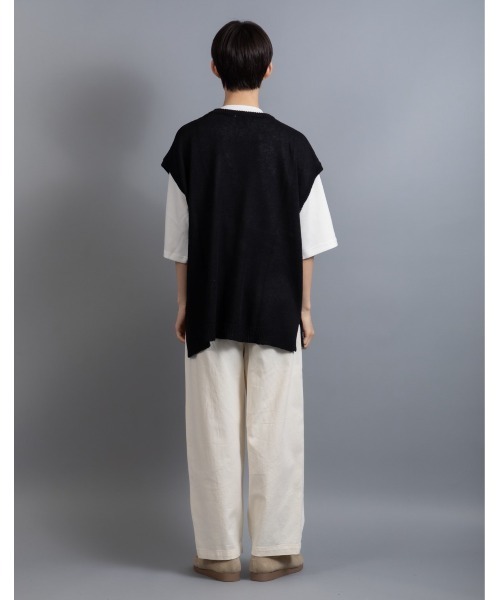 theory luxe リネン100% プルオーバー ニット ベスト ジレ En serio TOKYO ベスト ジレ リネンコットン ルーズシルエット