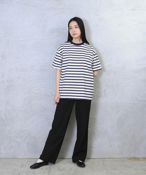 大きめ【PRL】 ジャージー クルーネック ボーダー Tシャツ 2色 WAIPER.inc tシャツ GOOD WEAR アメリカコットン ボーダー S/S