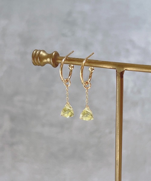 CERCA ピアス 「 jolie joie 」14kgf スタッド フープ ゴールドピアス