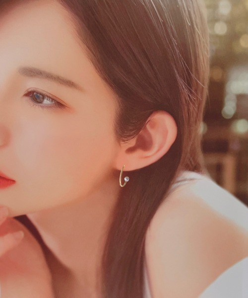 CERCA ピアス 「 jolie joie 」14kgf スタッド フープ ゴールド