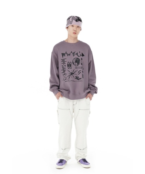 トレーナー スウェット 「mahagrid/マハグリッド」NETWORK SPARK SWEATSHIRT/ネットワークデザイン スウェットシャツ レ MAHAGRID トレーナー スウェット 「mahagrid/マハグリッド