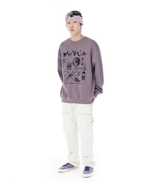トレーナー スウェット 「mahagrid/マハグリッド」NETWORK SPARK SWEATSHIRT/ネットワークデザイン スウェットシャツ レ MAHAGRID トレーナー スウェット 「mahagrid/マハグリッド