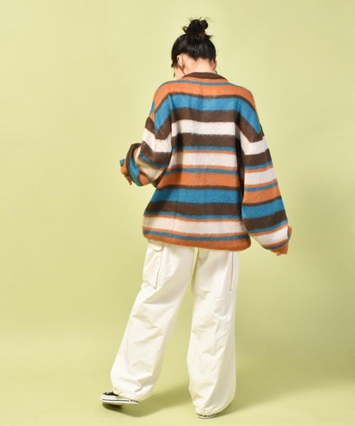 Starting Over セーター ニット マルチボーダーシャギーニット