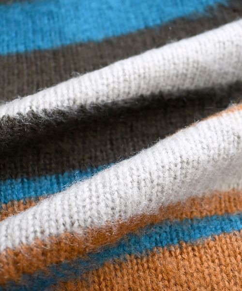 Starting Over セーター ニット マルチボーダーシャギーニット メンズ