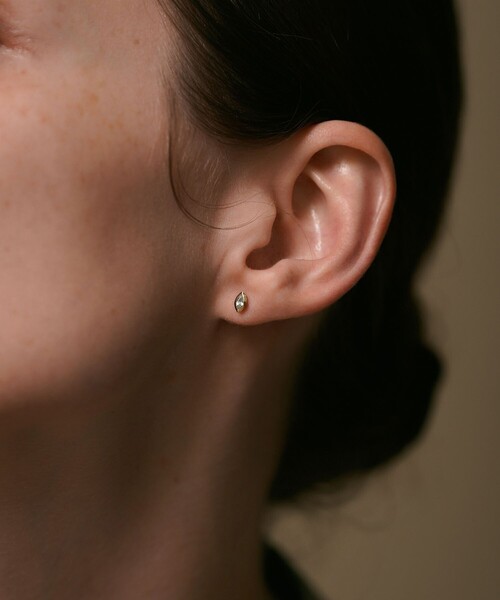 ete bijoux（エテ ビジュー） ピアス 「ピース」 K18YG SV925 アクア