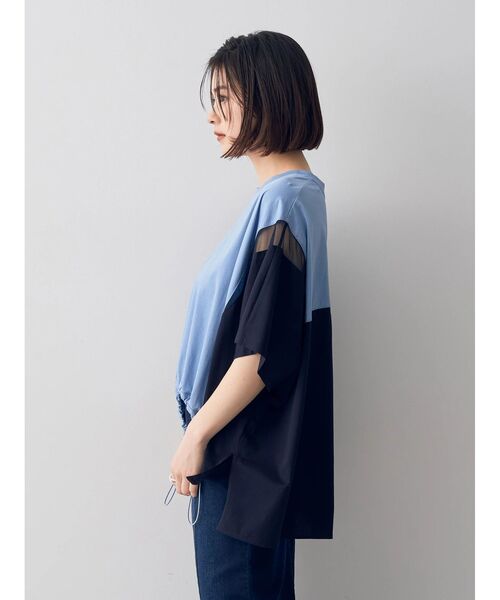 Editt by YECCA VECCA tシャツ シアーMIXドロストカットプル
