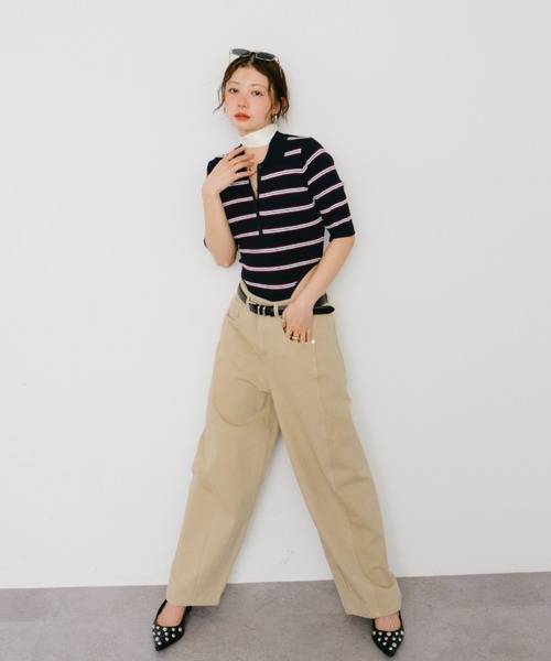 HANNE ニット セーター ハーフスリーブポロニットボディスーツ