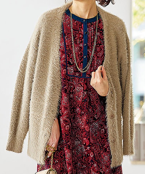 新品未使用　CARA カーラ　レディース　カーディガン　マフラー　2点 Loueme カーディガン マフラータイ付ニットカーディガン レディース