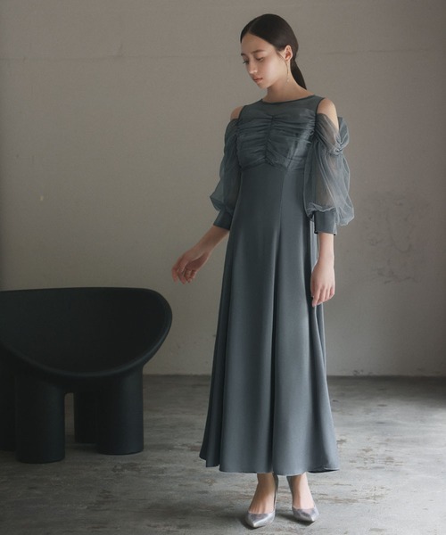 【最終お値下げ】GIRL ケープオケージョンドレス ダークアッシュ ガール GIRL レース ケープスリーブ マーメイド ロング 結婚式