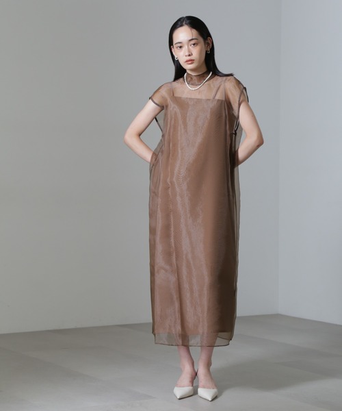 kaene アシメインナーオーガンジードレス Kaene アシメインナーオーガンジードレス | DRESS,DRESS