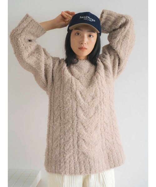 英国製 ビンテージ ビッグシルエット ケーブルニット L エクリュ ケーブルニットウールセーター - エクリュ | ZARA Japan / 日本