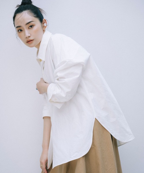 シャツ ブラウス 「柳橋唯さんコラボアイテム」バックタックオーバー 
