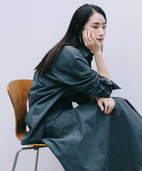 シャツ ブラウス 「柳橋唯さんコラボアイテム」バックタックオーバー 