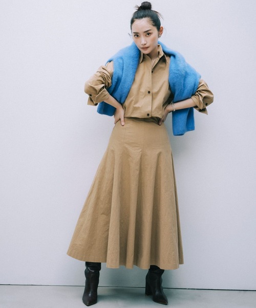 BABYLONE 柳橋唯さん コラボ バックタックオーバーシャツ キャメル54 BABYLONE 柳橋唯さん コラボ バックタックオーバーシャツ キャメル54