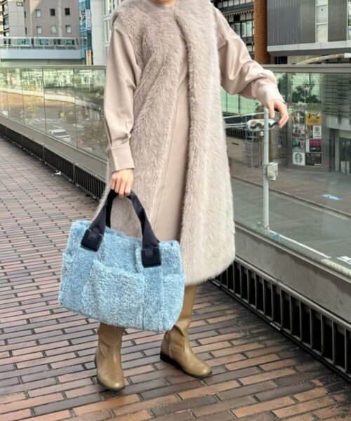 2/24以降発送　earイアパピヨネ　スミスタイル　ロングベスト　ジレ美品 2/24以降発送 earイアパピヨネ スミスタイル ロングベスト ジレ