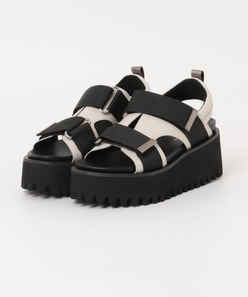 ギャツビーサンダル ALL BLACK サンダル キャタピラーソール ベルクロサンダル