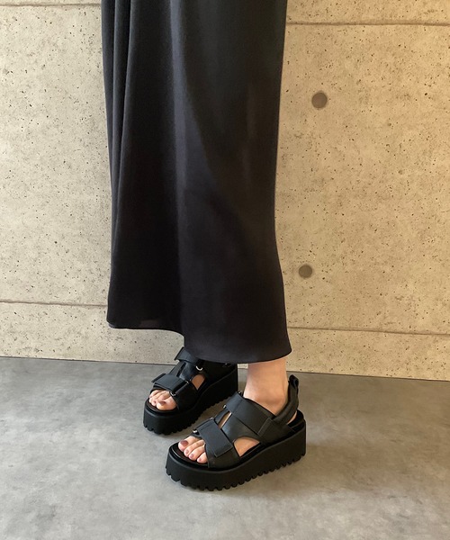 ALL BLACK（オールブラック） サンダル キャタピラーソール ベルクロ