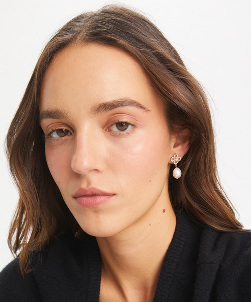 ブランド通販サイトをすべて ピアス BURCH TORY キラ ドロップピアス パール クローバー アクセサリー