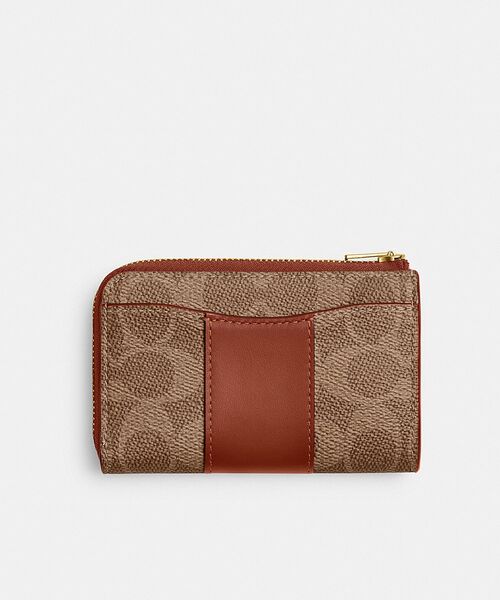 コーチ Lジップ キーケース シグネチャー キャンバス チョコール コインケース COACH キーケース エッセンシャル Lジップ キー ケース