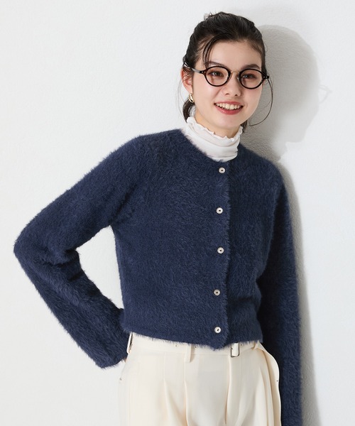 ニット セーター クロップドシャギーニットカーディガン MO33N07 レディース MISCH MASCH ニット セーター クロップドシャギーニット