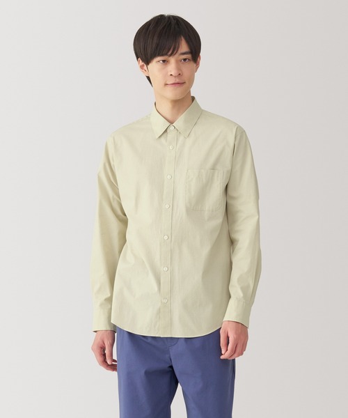 無印良品（MUJI） シャツ 紳士 洗いざらしブロード長袖シャツ メンズ