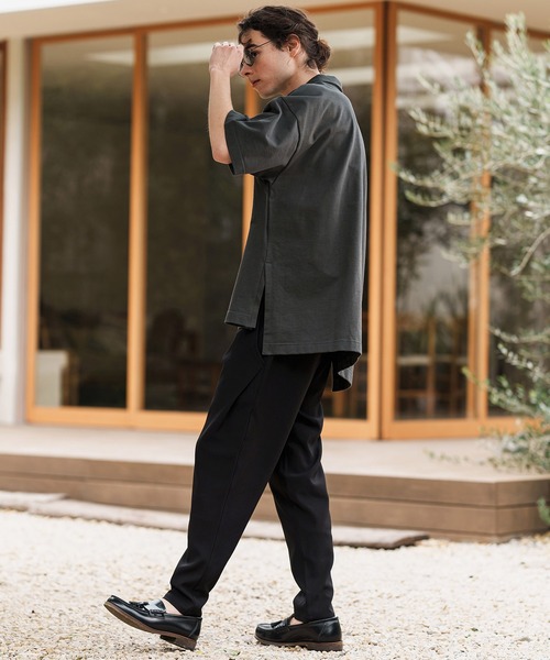 最終価格 美品 CAMBIO サルエルパンツ テーパード ストレッチ CAMBIO パンツ mp13291-ストレッチサルエルテーパードパンツ