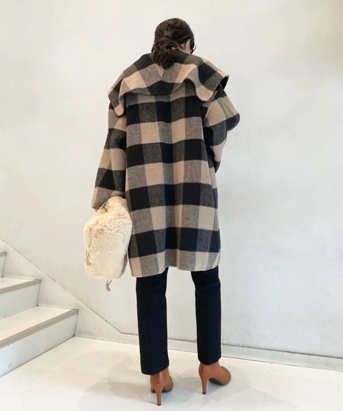 ミラオーウェン ウールロングコート 0 チャコールグレー ブラック Mila Owen（ミラオーウェン） コート 0 チャコールグレー レディース