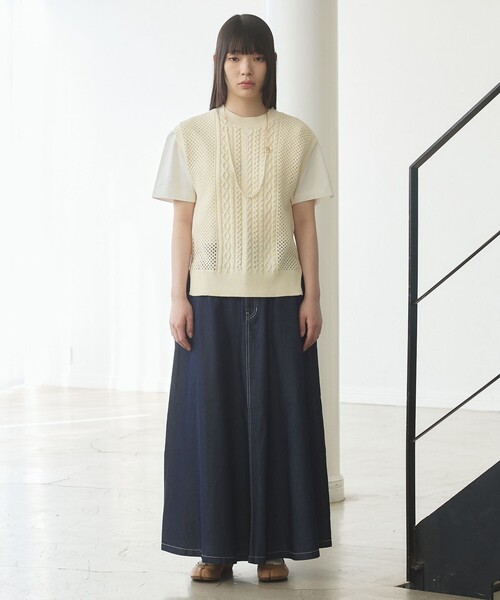 J.PRESS YORK STREET デニムスカート 「WOMEN」ライトダンガリー