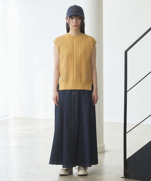 J.PRESS YORK STREET デニムスカート 「WOMEN」ライトダンガリー