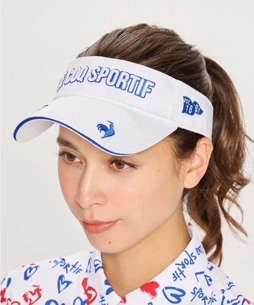 サンバイザー ルコックスポルティフ ゴルフ ルコックゴルフ 定番ロゴ