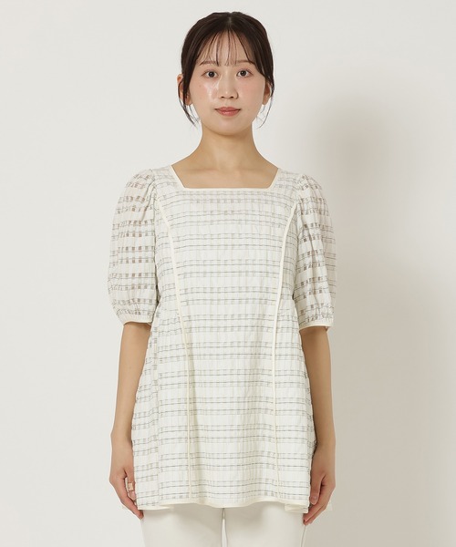 Rose Tiara（ローズティアラ） ブラウス シャツ シースルーチェック