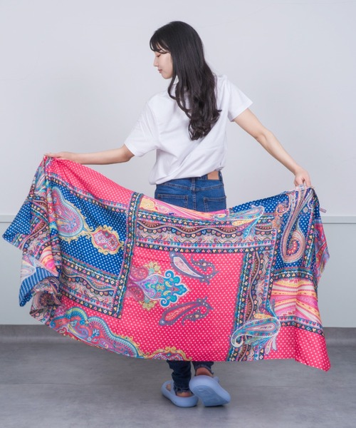 スカーフ バンダナ 「NAAN」スカーフ リサイクル 天然素材 大判