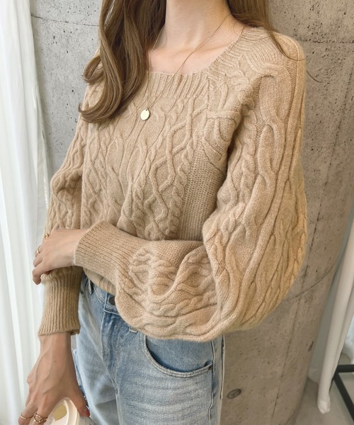 「Futier land」 長袖ニット FREE イエロー レディース_画像2