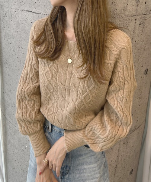 「Futier land」 長袖ニット FREE イエロー レディース_画像3