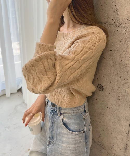 「Futier land」 長袖ニット FREE イエロー レディース_画像9