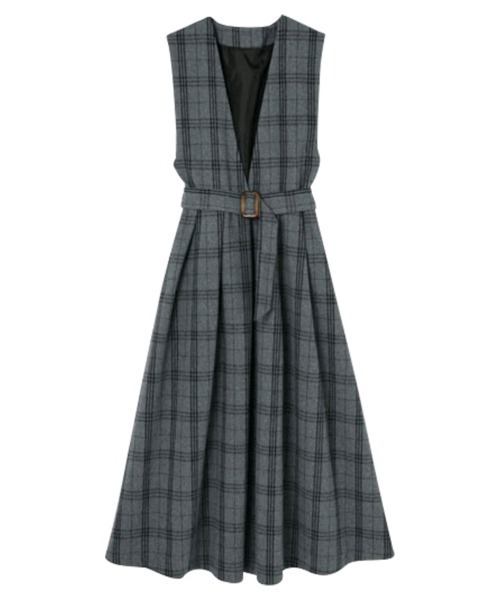 「RANAN」 サロペットスカート LL グレー系その他 レディース_画像5